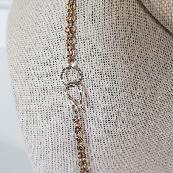 NEW Handmade Gold and Silver-Tone Rings Necklace - Picture 4 of 4
